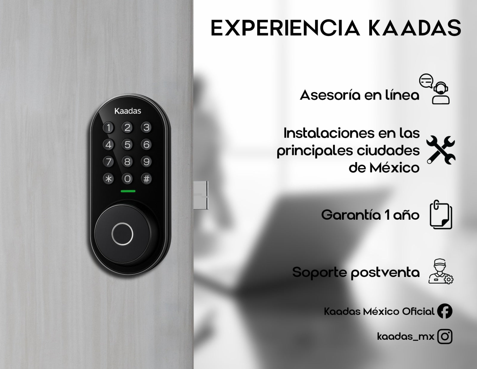 KA342 Cerradura de Puerta Inteligente Kaadas
