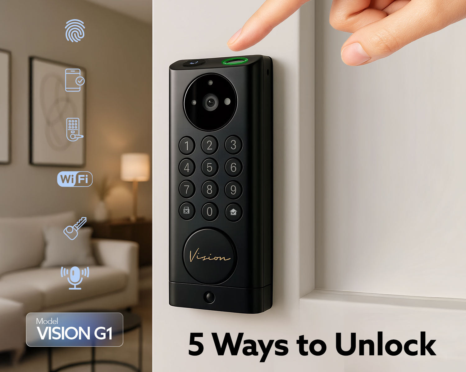 Vison G1 Cerradura de Puerta Inteligente con Cámara