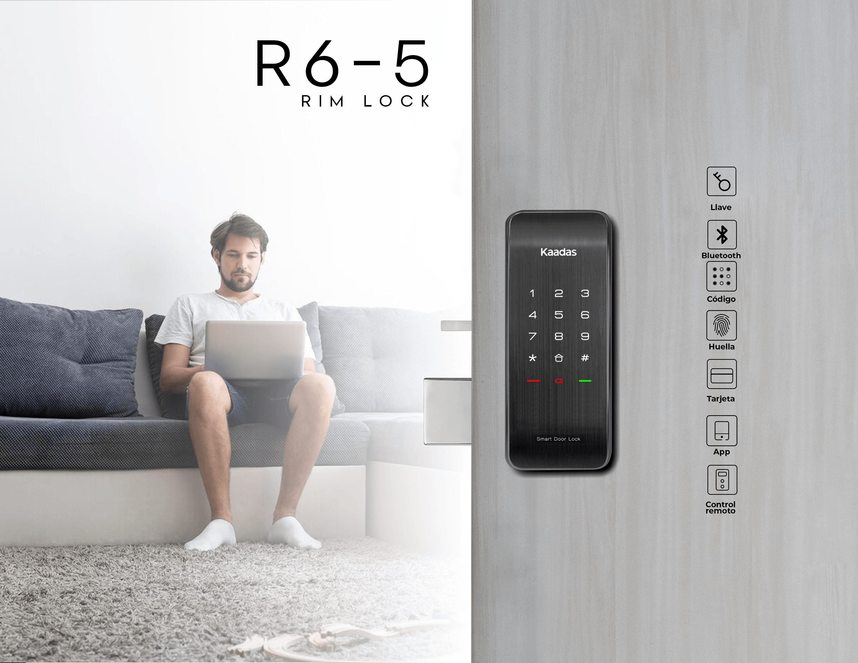 R6-5 Cerradura de Puerta Inteligente de Sobreponer