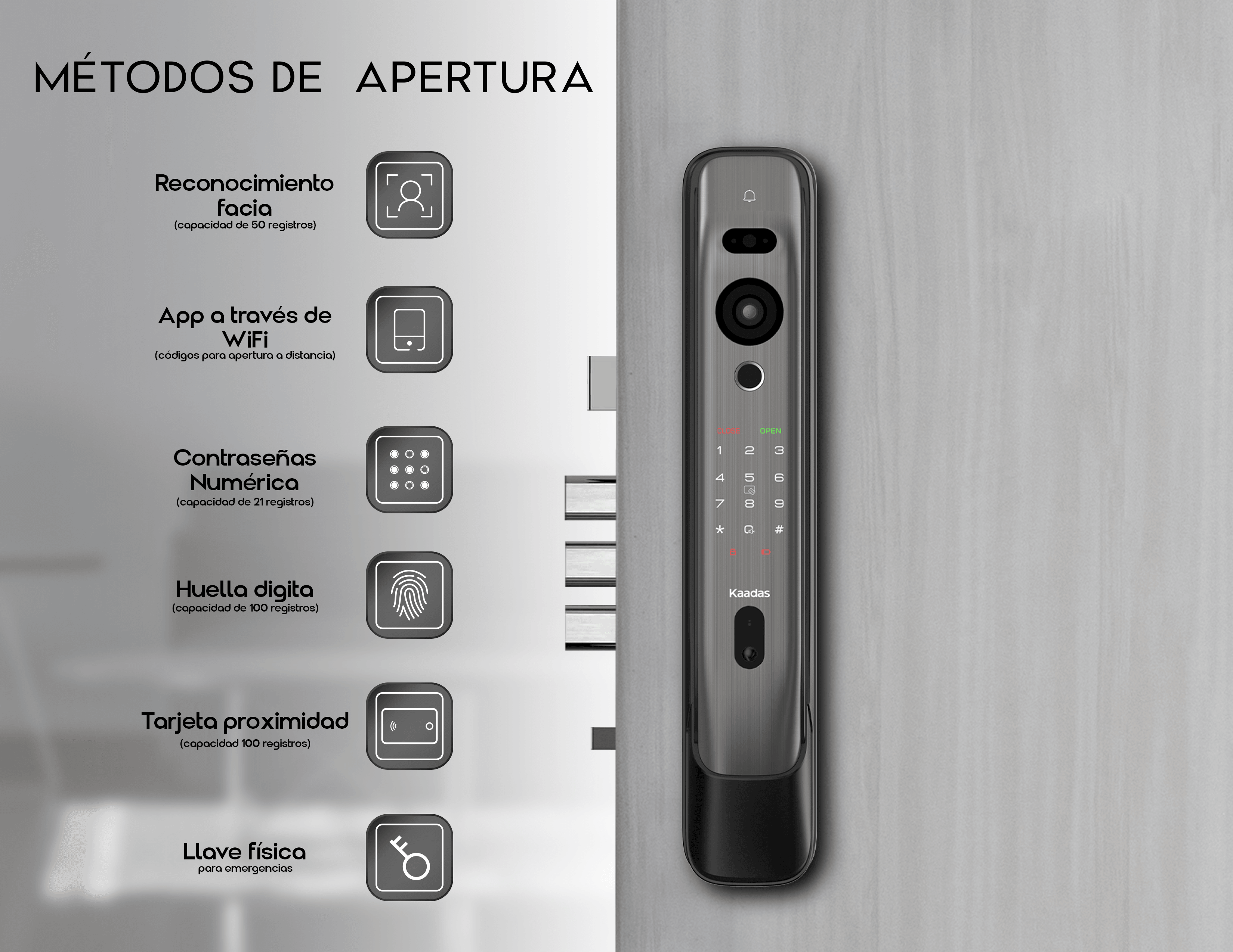 K20 Pro Max Cerradura de Reconocimiento Facial y Video Portero