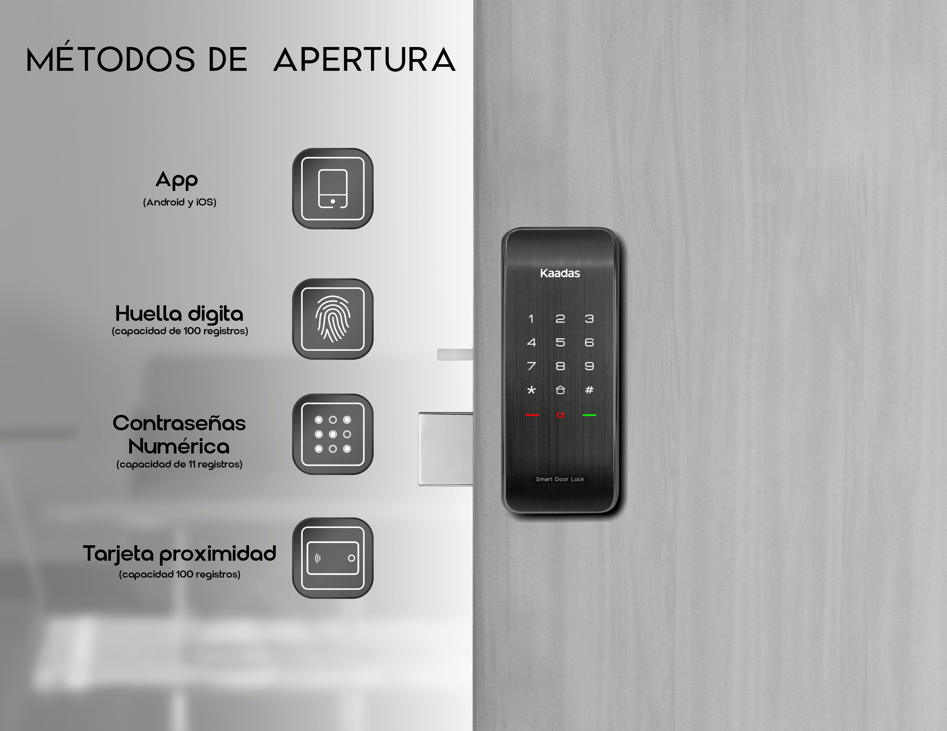 R6-5 Cerradura de Puerta Inteligente de Sobreponer
