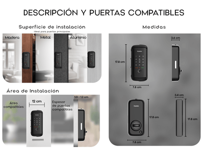 R8-5GL Cerradura de Puerta Inteligente de Vidrio