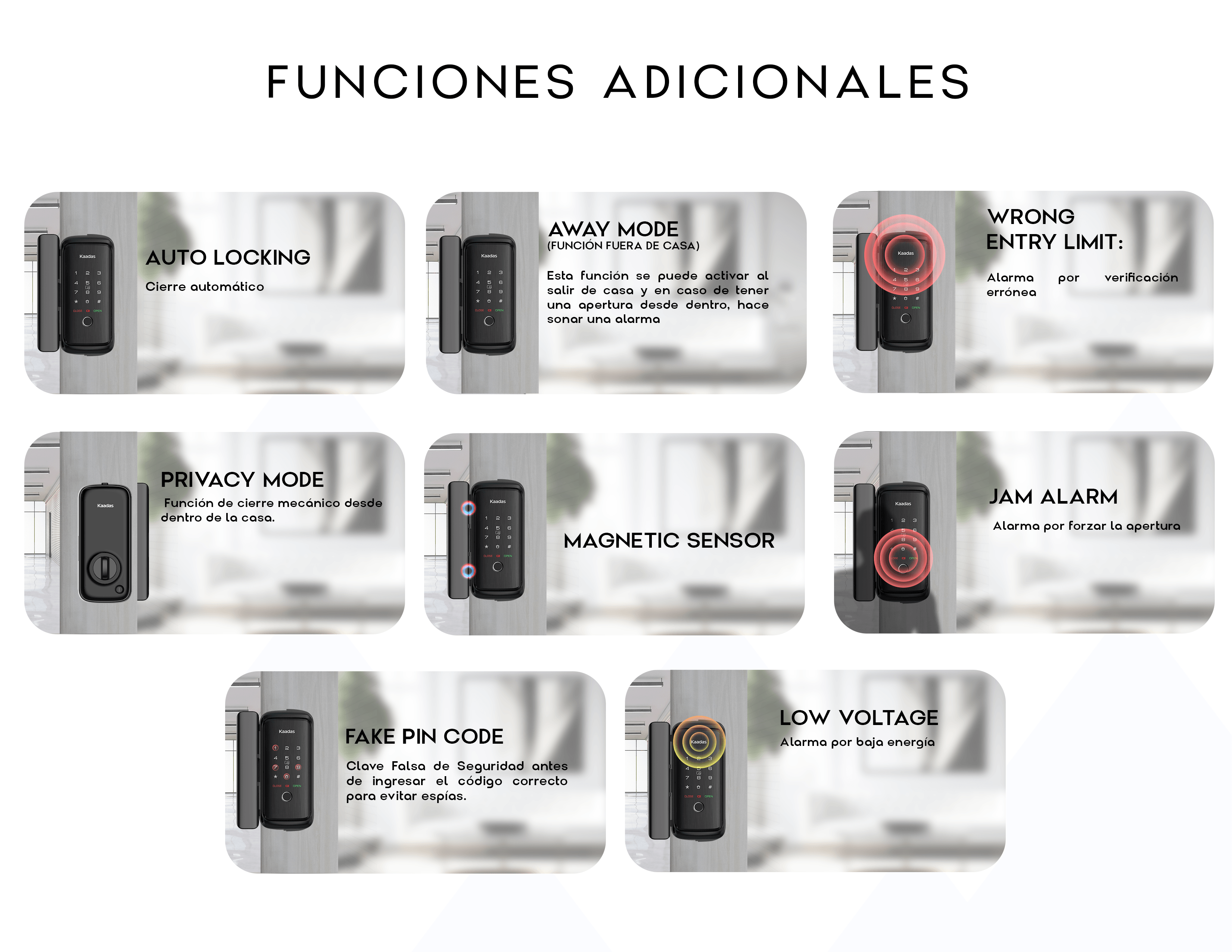 R8-5GL Cerradura de Puerta Inteligente de Vidrio