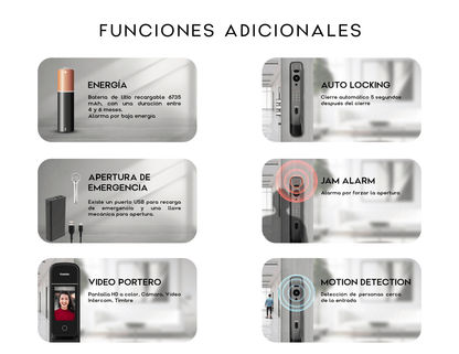 K20 Pro Max Cerradura de Reconocimiento Facial y Video Portero