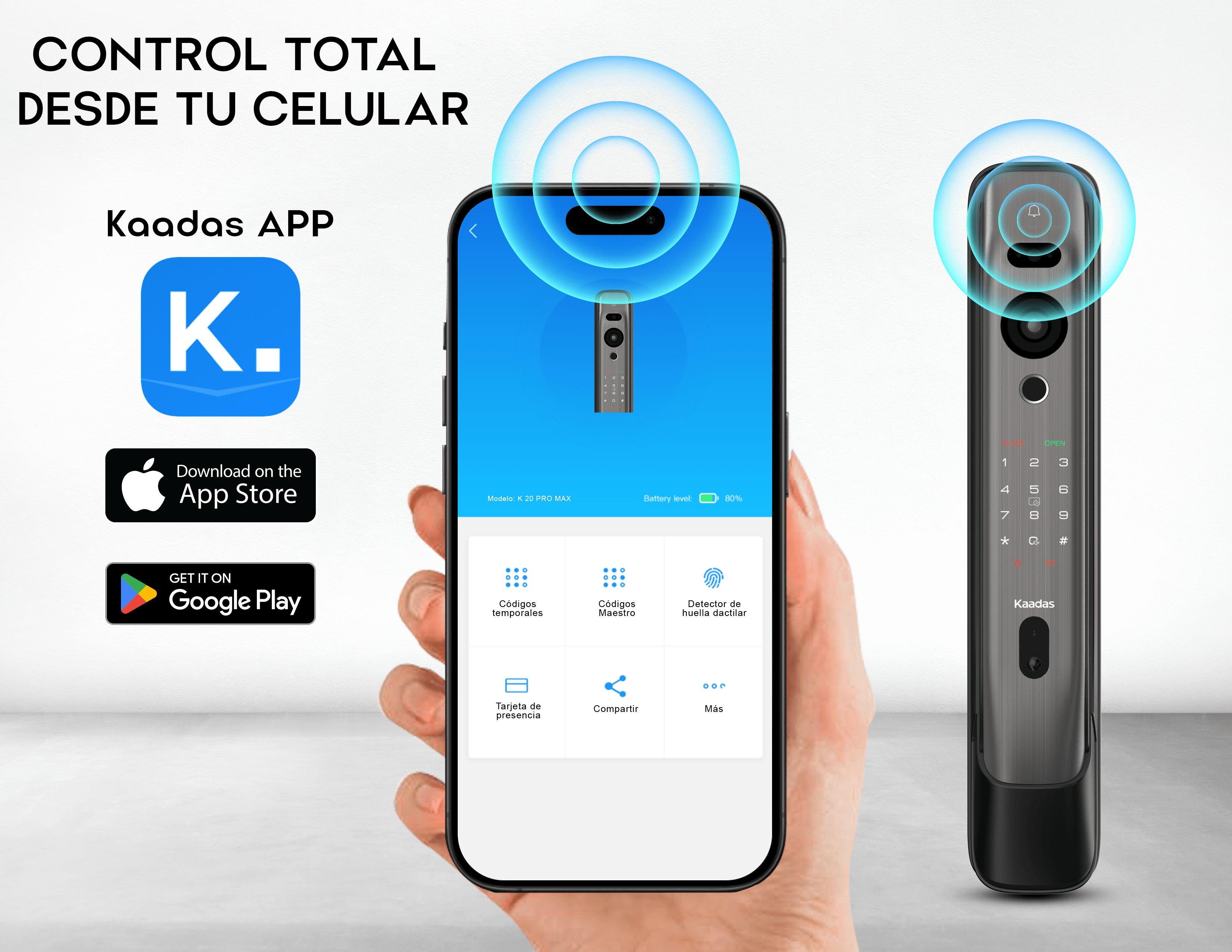 K20 Pro Max Cerradura de Reconocimiento Facial y Video Portero