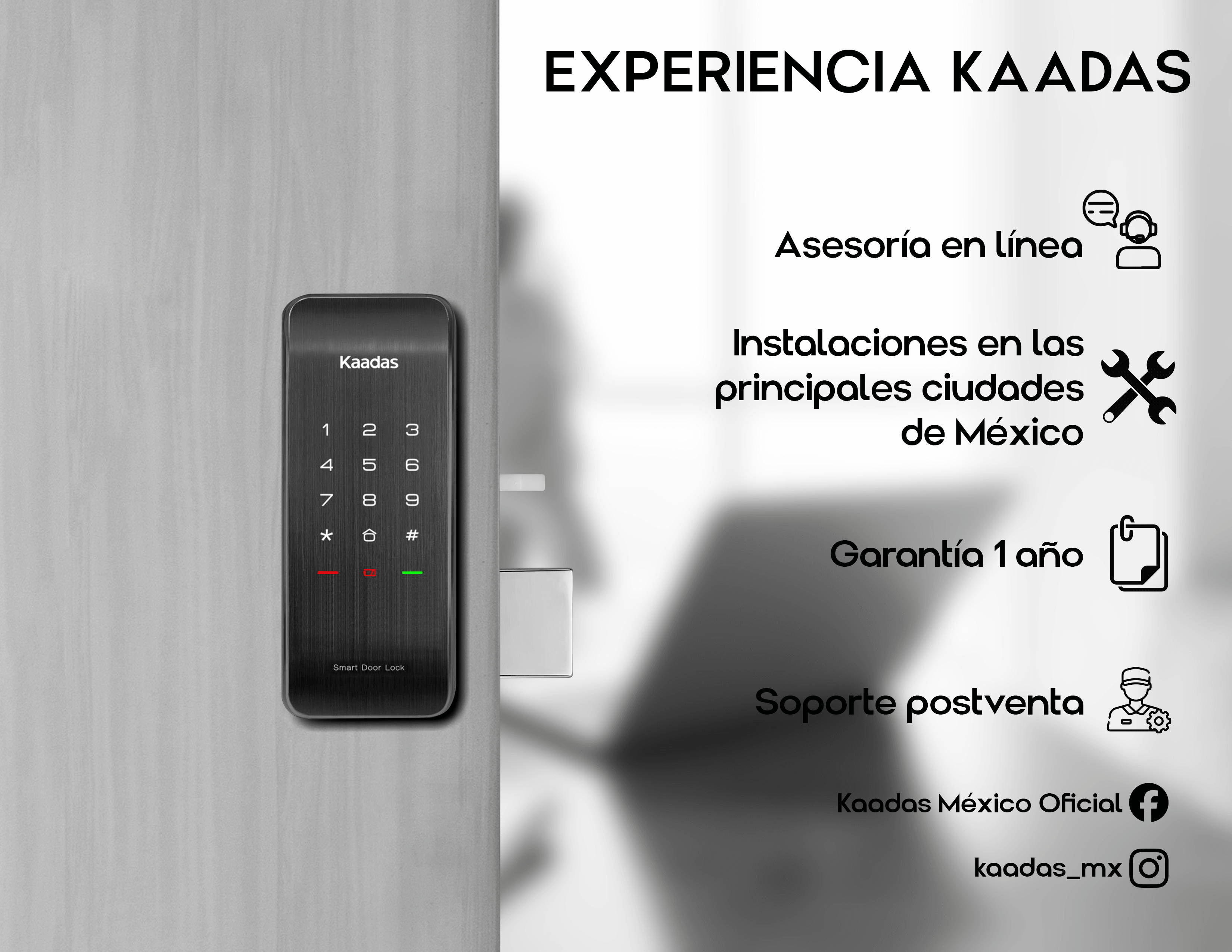 R6-5 Cerradura de Puerta Inteligente de Sobreponer