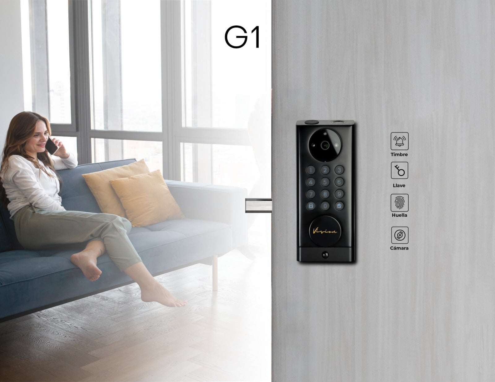Vison G1 Cerradura de Puerta Inteligente con Cámara