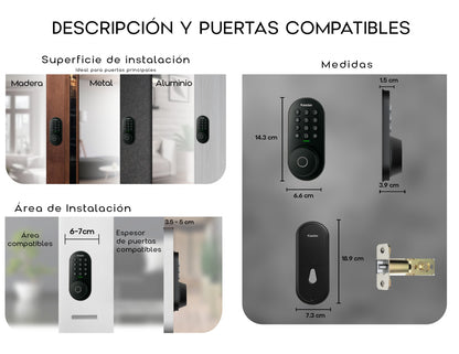 KA342 Cerradura de Puerta Inteligente Kaadas