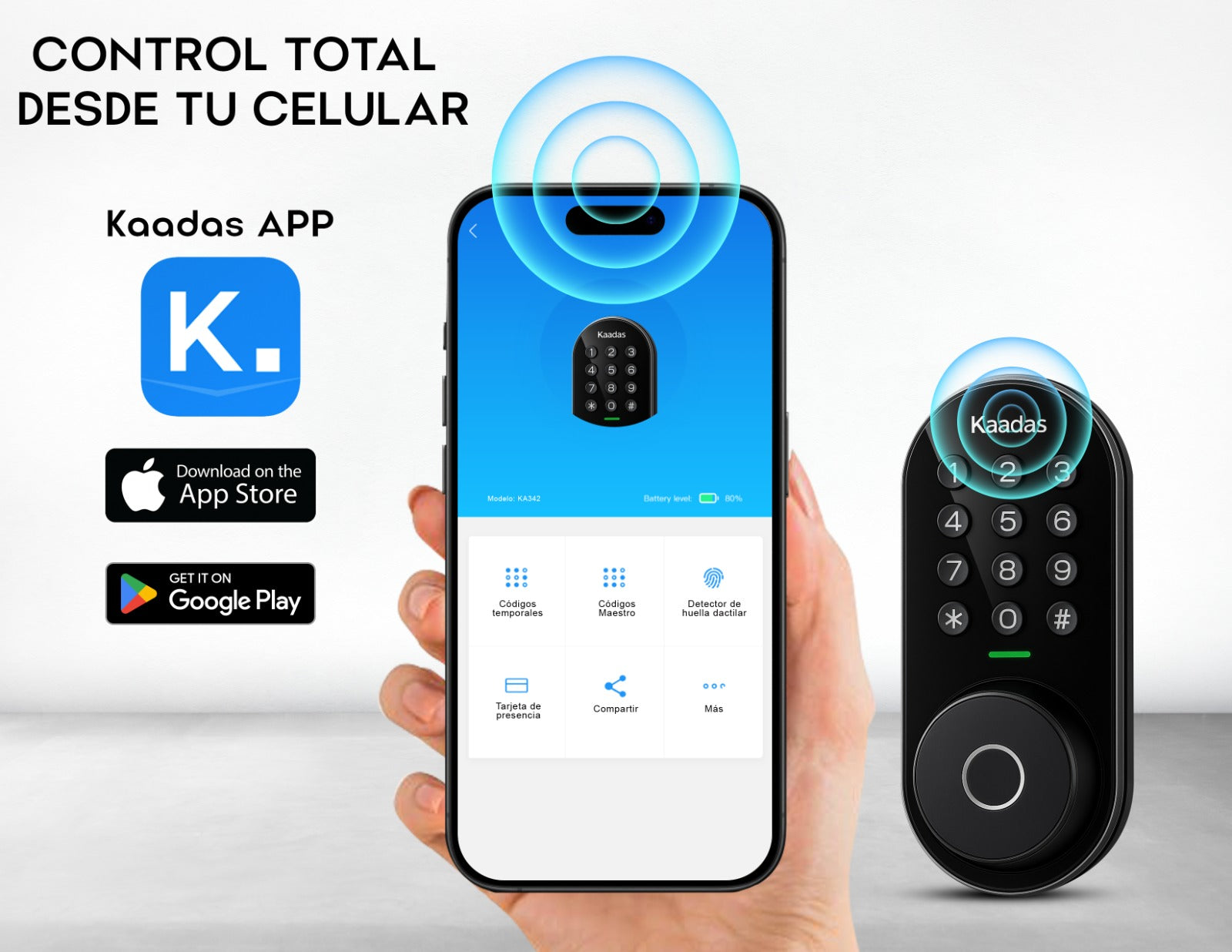 KA342 Cerradura de Puerta Inteligente Kaadas