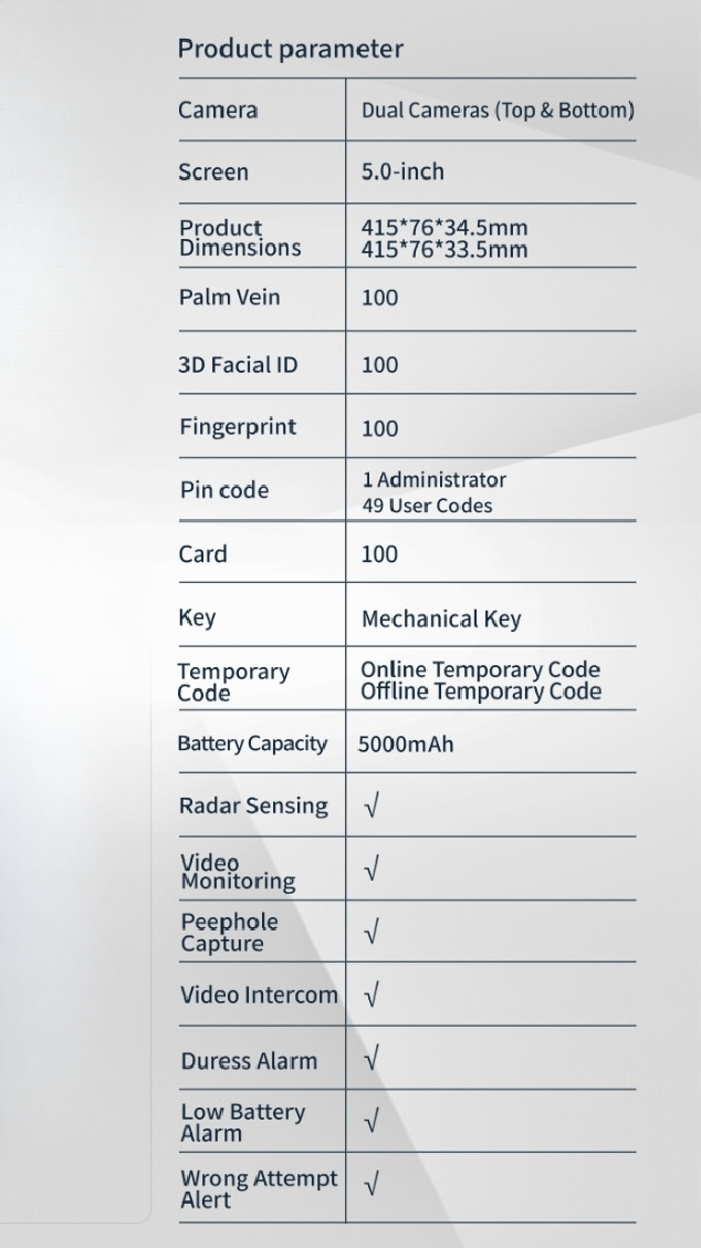 Lenovo F3 cerradura de puerta inteligente con tecnologia solar reconocimiento facial palma huella codigo voz app llave