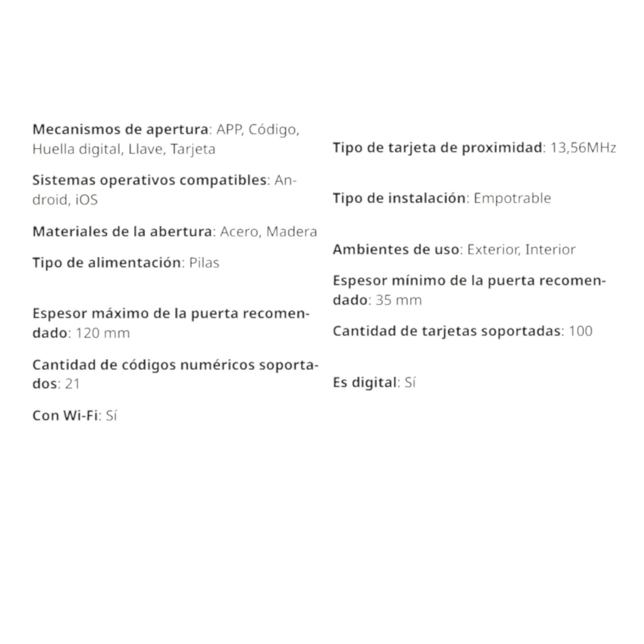 M7-W Cerradura de Puerta Inteligente