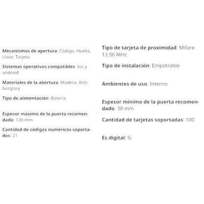 K9-5W Cerradura de Puerta Inteligente