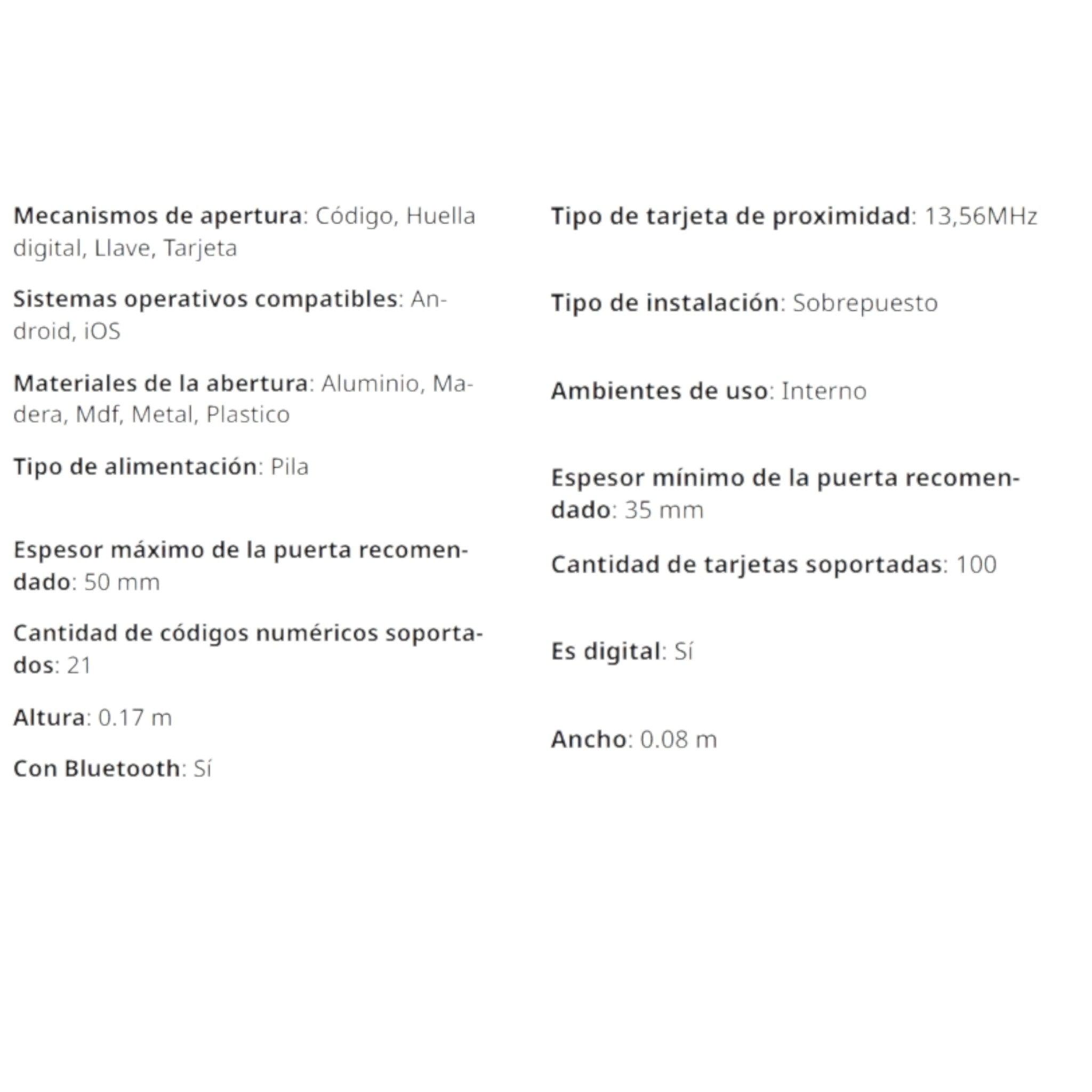 R6-5 Cerradura de Puerta Inteligente de Sobreponer