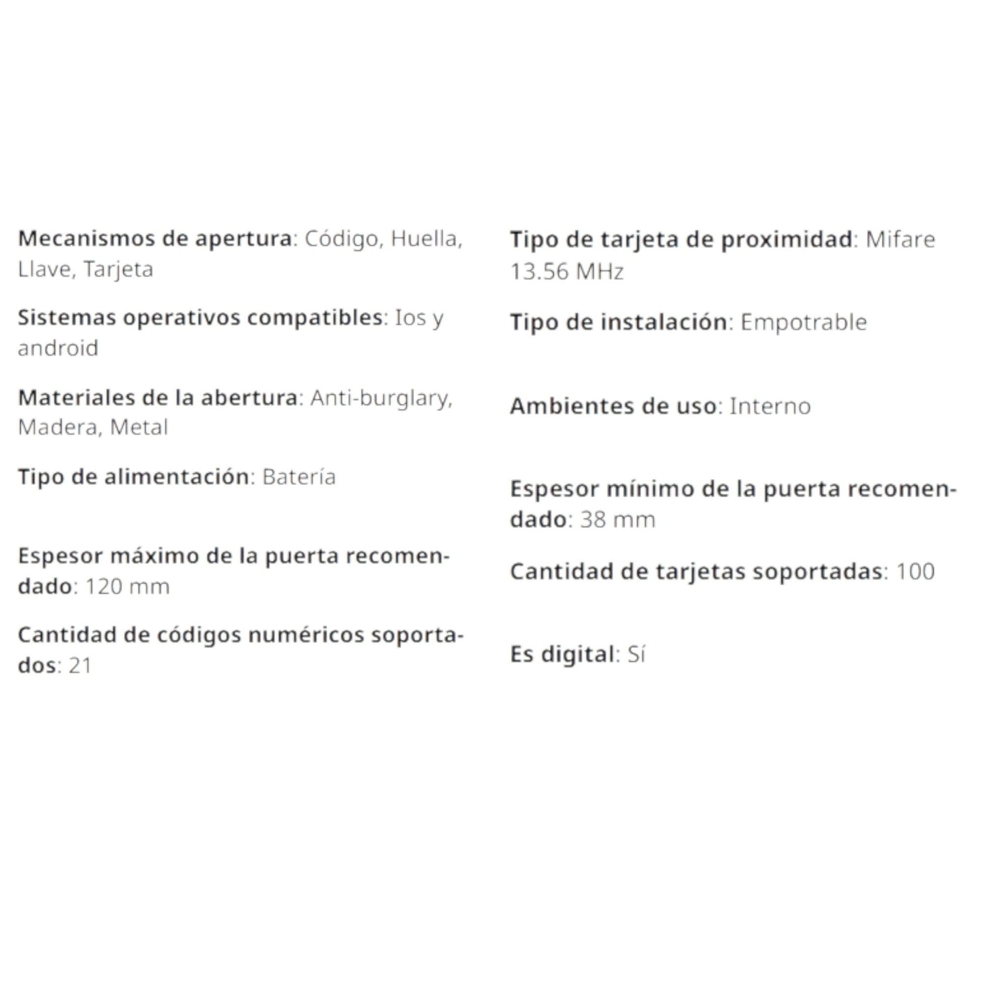 S110-5W Cerradura de Puerta Inteligente