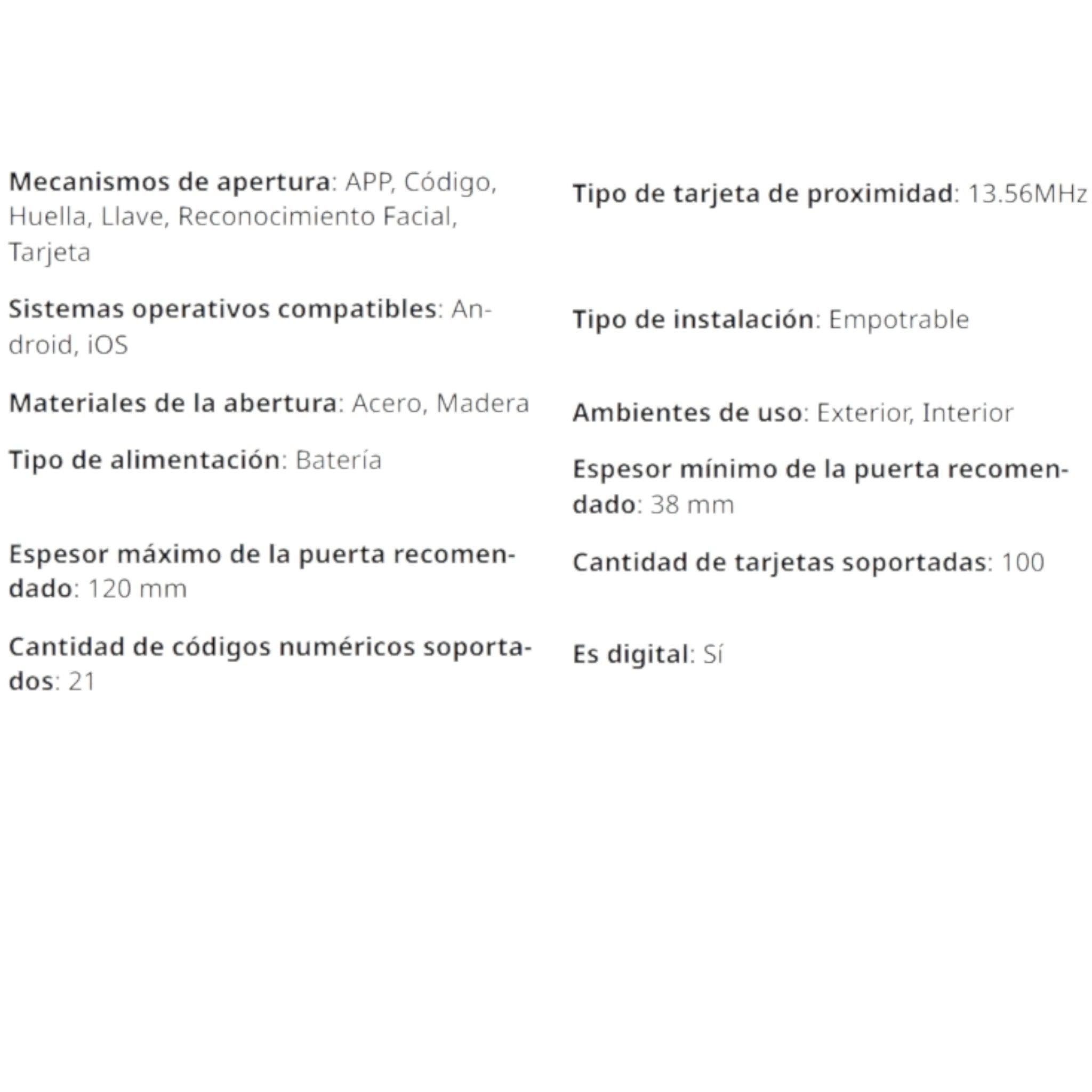 K20 Pro Max Cerradura de Reconocimiento Facial y Video Portero